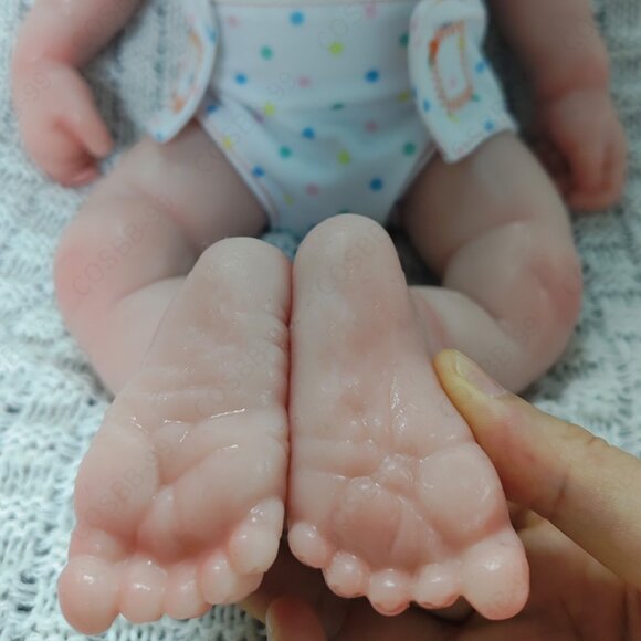 40cm Full Silicone Closed Eyes Sleeping 4.18lbs Newborn Baby Boy Reborn Doll - Picture 8 of 13